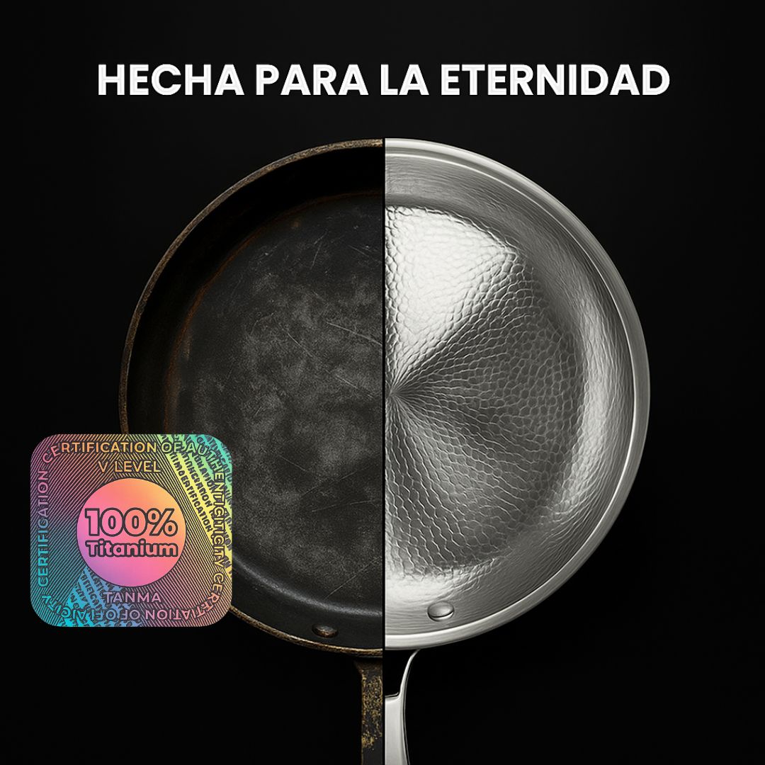 Titan Corte® AURION™ – Sartén de Titanio Puro de Alta Resistencia