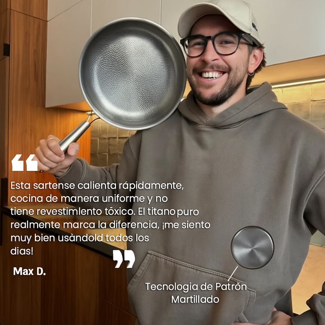 Titan Corte® AURION™ – Sartén de Titanio Puro de Alta Resistencia