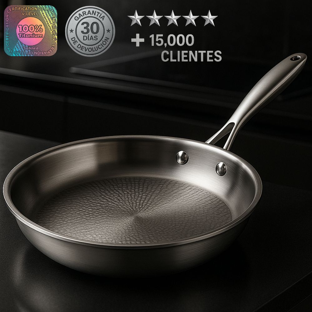 Titan Corte® AURION™ – Sartén de Titanio Puro de Alta Resistencia