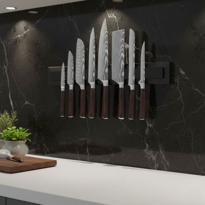 Set Profesional 8 Cuchillos Damasco e Madera™ - Serie Maestra