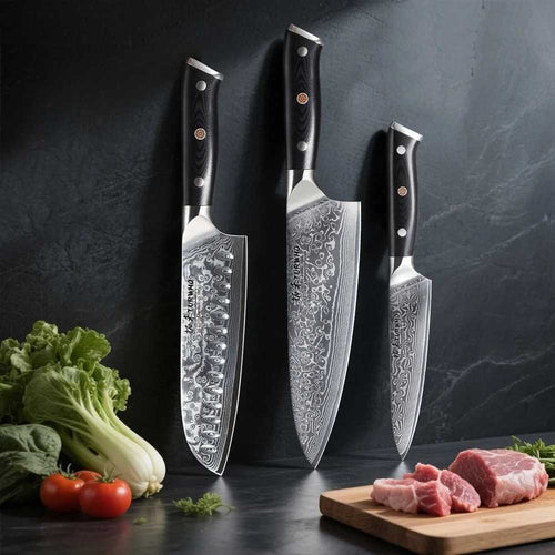 Trío Cuchillo Imperial Damasco Japonés™ – Cuchillo Profesional