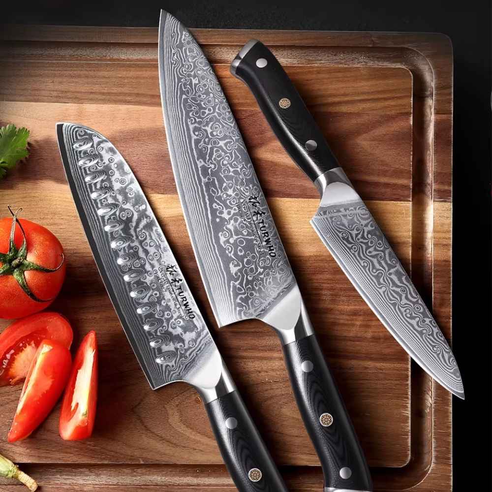 Trío Cuchillo Imperial Damasco Japonés™ – Cuchillo Profesional