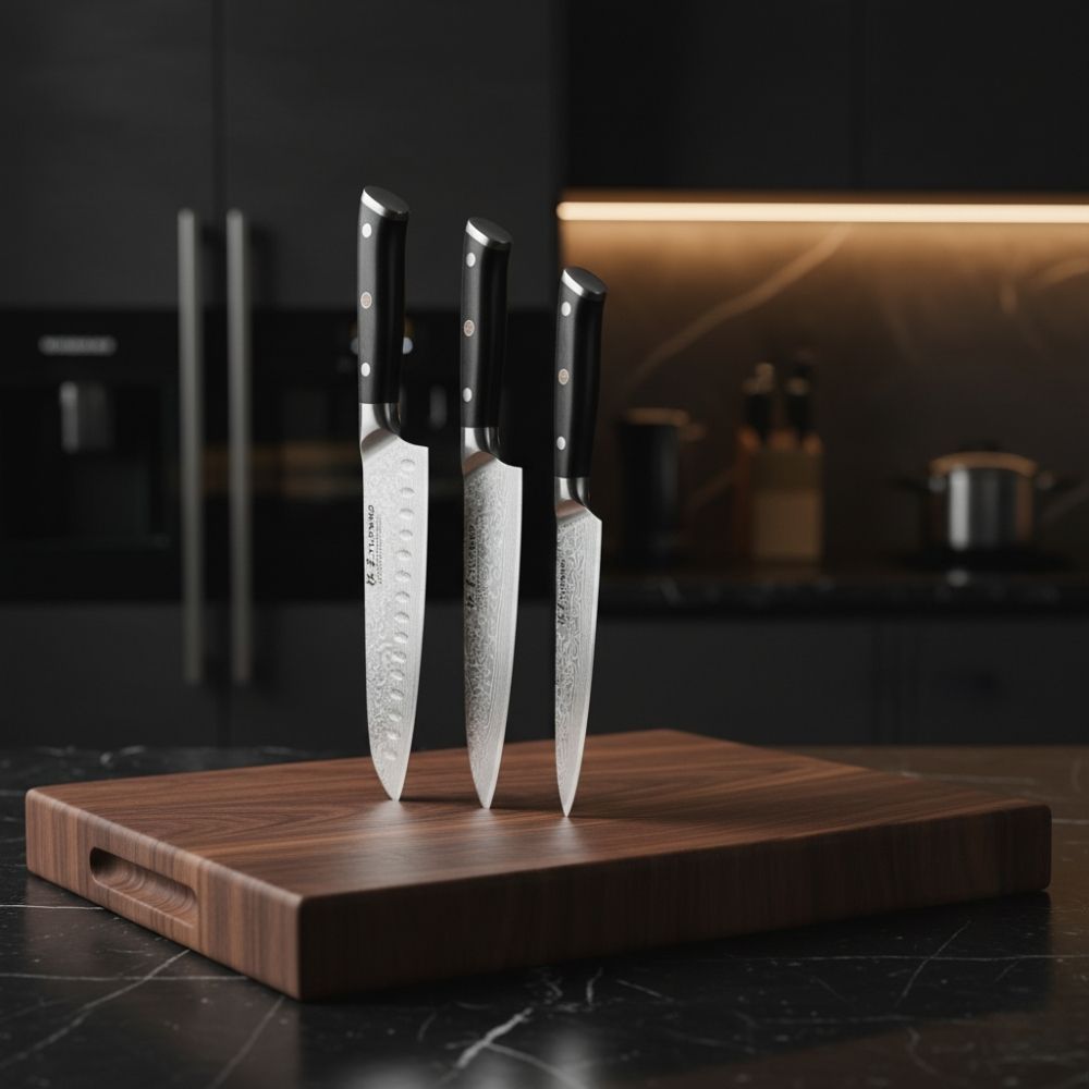 Trío Cuchillo Imperial Damasco Japonés™ – Cuchillo Profesional